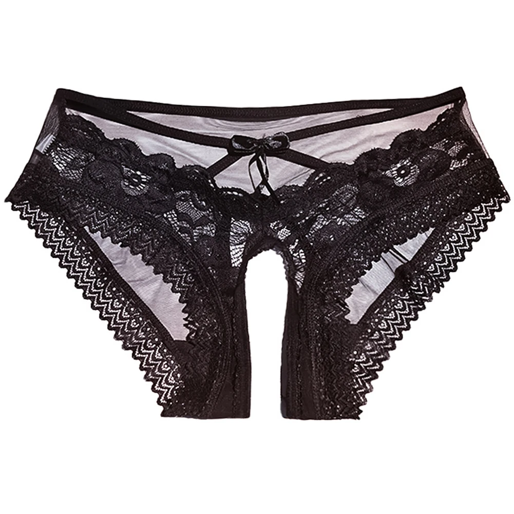 Low Waist Panties Sexy Crotchless Panties Casual Style Medium Elasticity Quick-drying Sexy Style Solid Color For Daily Use