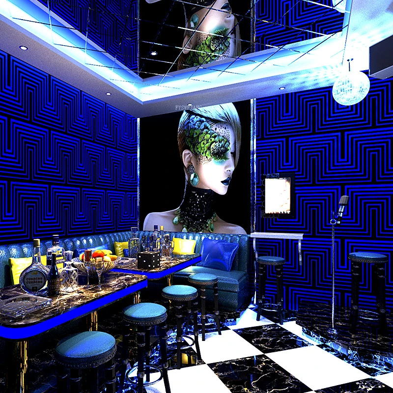 KTV Theme Box Wallpaper Golden 3D Corridor Flash Background Wall Bar Wall Cloth Bedroom Living Room Home Decoration Wall Sticker