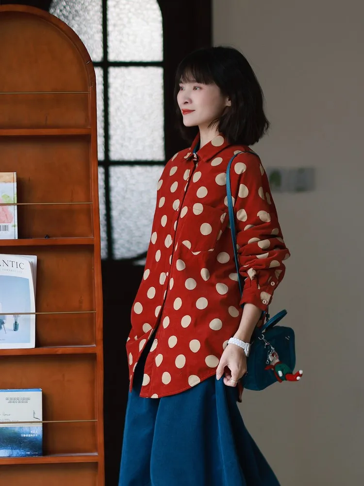 

Свободная повседневная хлопковая куртка для женщин, новинка зимы, вельветовая теплая куртка с длинными рукавами для девочек, утепленное пальто с отложным воротником