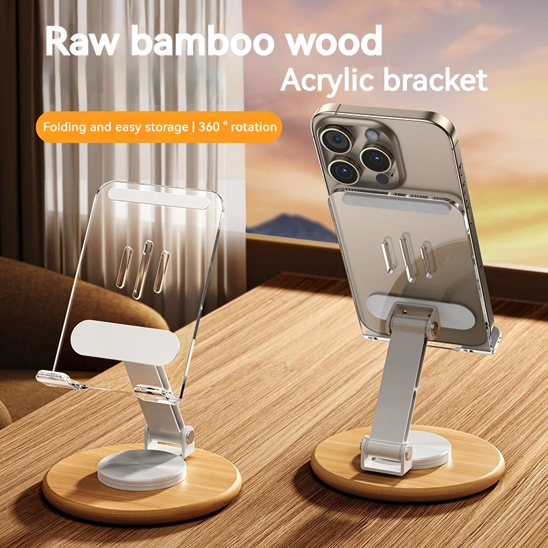 Acrylic Cell Phone Stand Transparent Phone Stand Desktop Table for iPhone 14 ProMax Samsung Huawei Xiaomi Phone Holder Rotatable