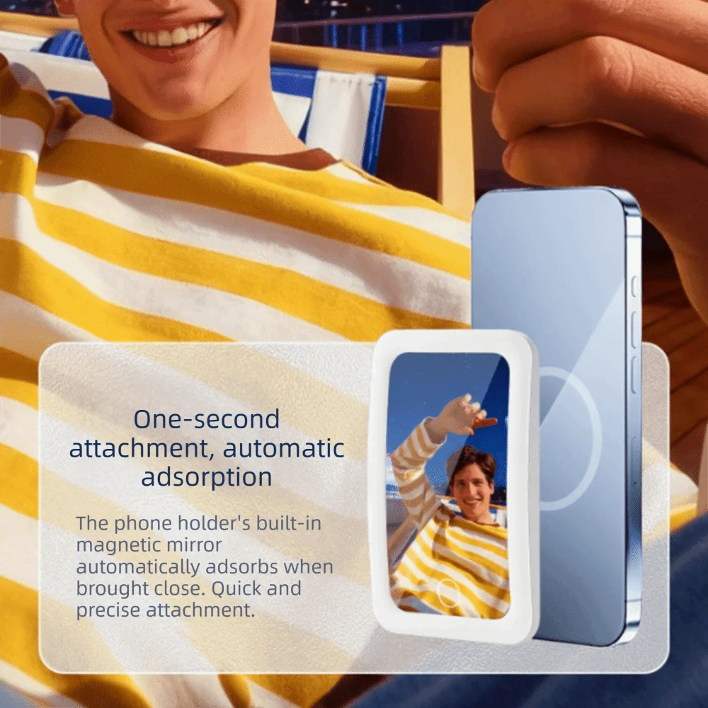 

Magnetic Magnetic Selfie Mirror Led Back Suction Phone Selfie Mirror Wide-Angle Mobile Led Wide-Angle Mirror Selfie