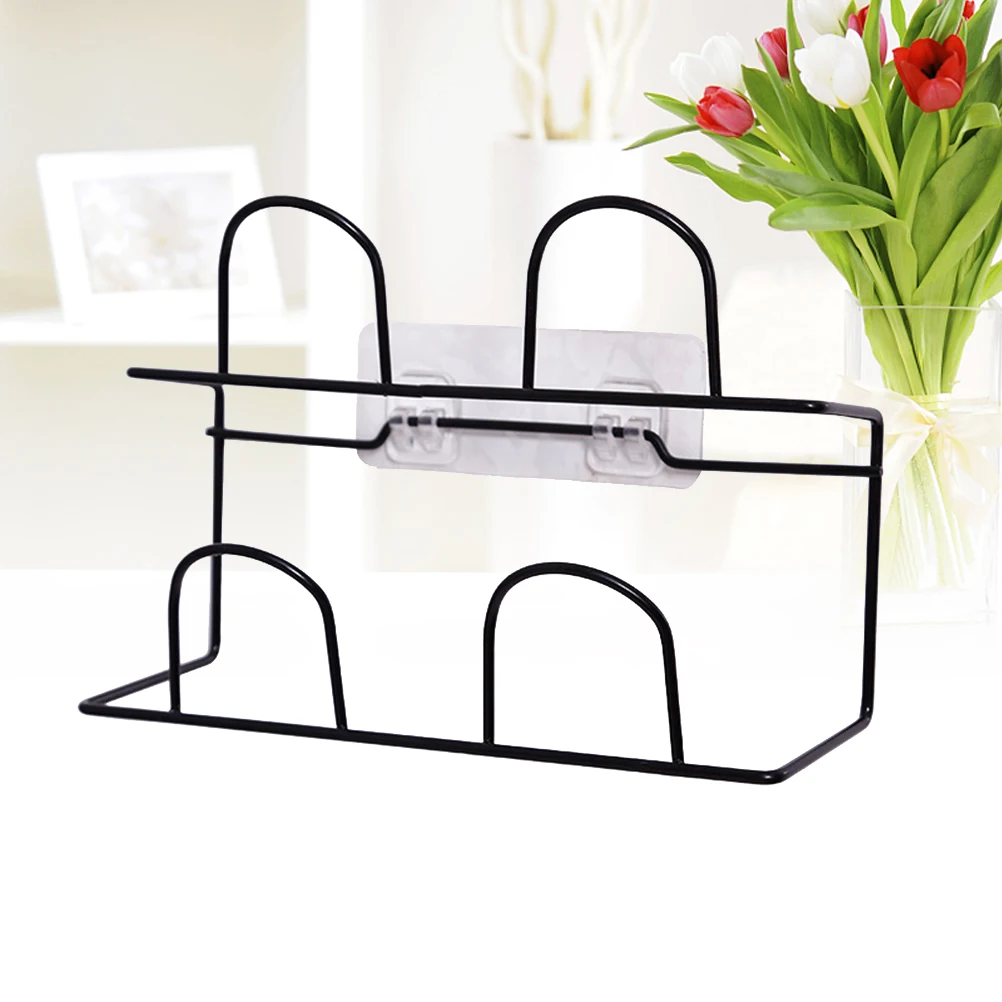 

Wall Mounted Shoe Rack Slipper Organizer Double Layer Black Slippers Shelf Shoes