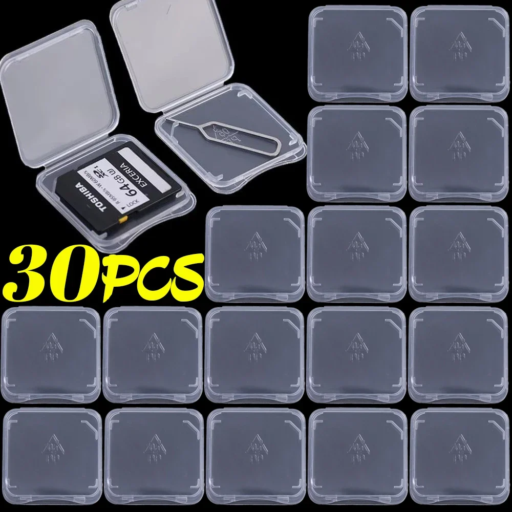 30/1PCS Mini SD Memory Card Case Transparent Plastic Case Holder Protector Prevent Dirt and Damage Memory Card Storage Boxes