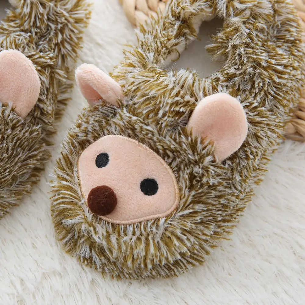 New boys hedgehog slippers winter kids indoor casual slip on shoes girl fluffy 3D animals soft plush home slippers warm shoes