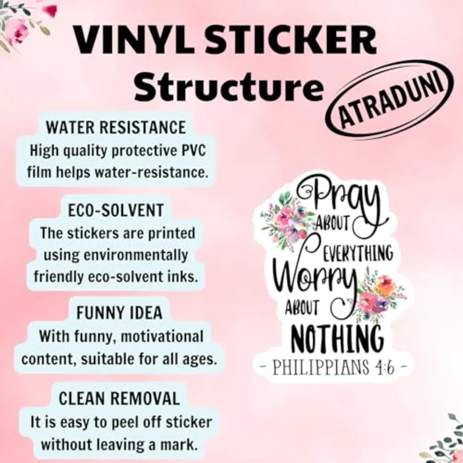 3 قطع من ملصقات اقتباسات الإيمان المسيحي لجهاز الكمبيوتر المحمول وزجاجة المياه ومجلة بهلوان V #6