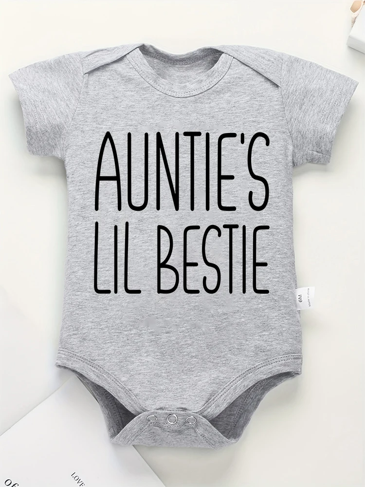 Auntie\'s Little Bestie Cute Baby Girl Clothes Beautiful Cozy Soft Newborn Cotton Onesies 0-24 Months Infant Romper Dropshipping