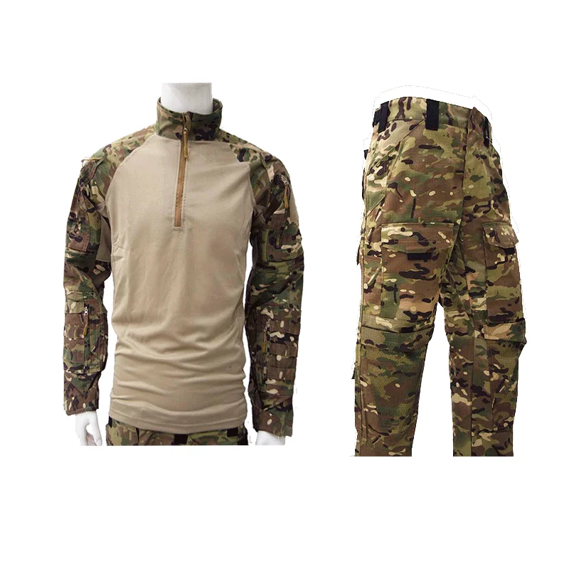 AUKUPK Tactical Suits Workwear Pants Mens Wear-resistant Set Trip Tactic Shirts Hiking Pant Training Hunting Clothes