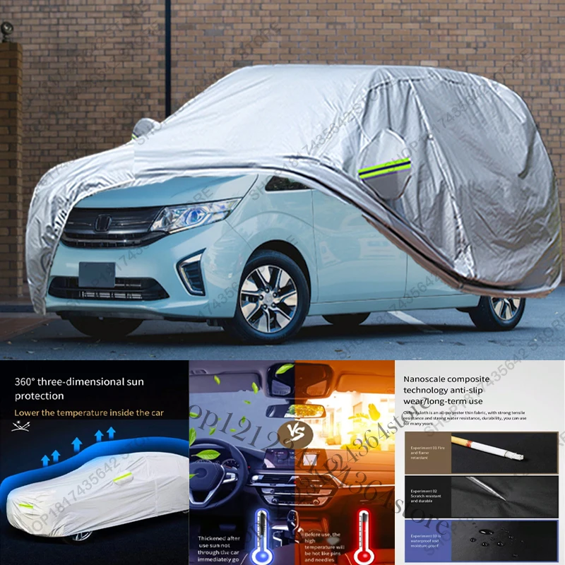 Full Car Cover Compatible with Honda Stepwgn 2015-2021 All-Weather Sun Rain UV Dust Proof Rain Outdoor Indoor Protect