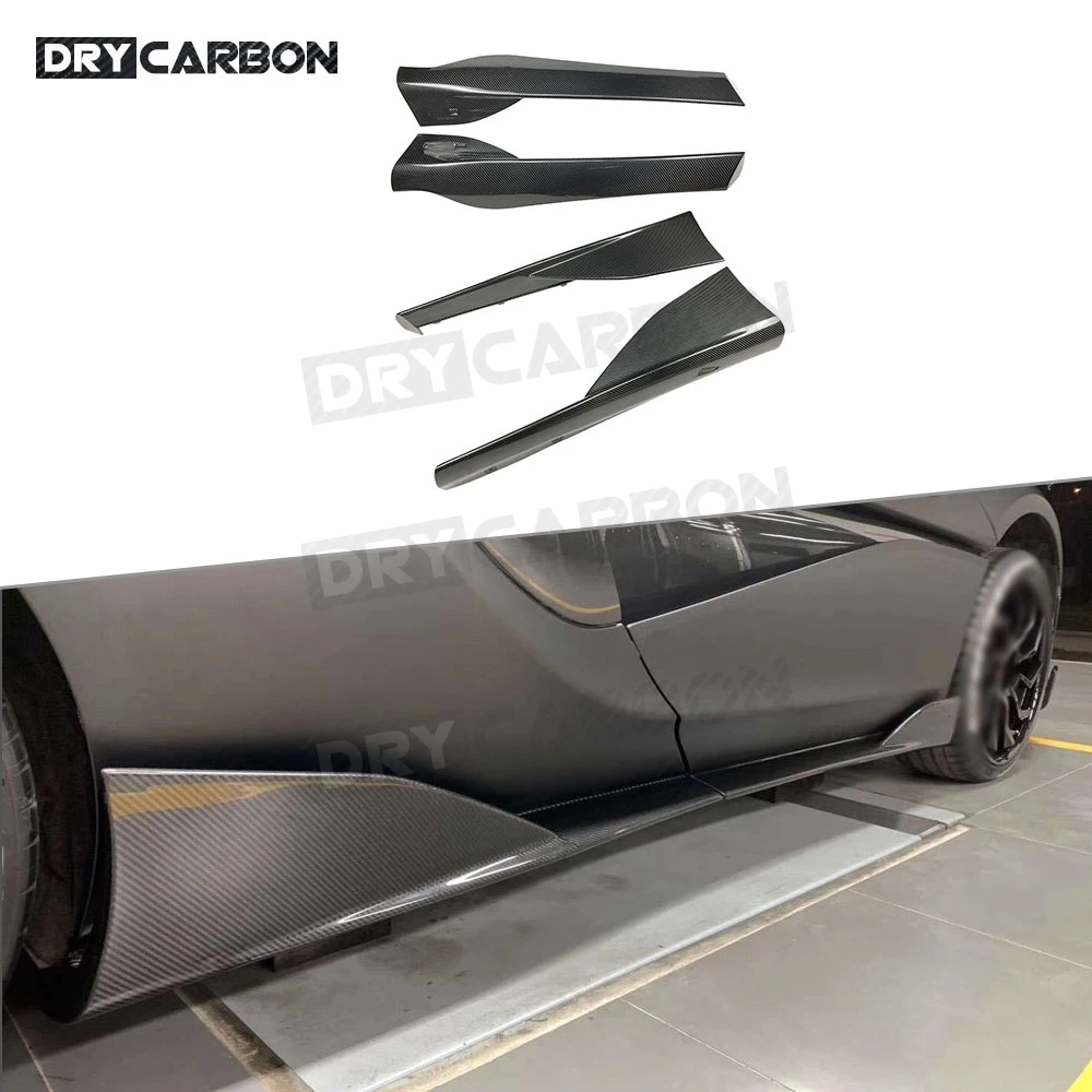 

Dry Carbon Fiber Side Skirts 600LT Style Door Bumper Lip Covers For McLaren 540C 570S 570GT Car Styling