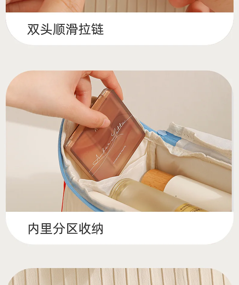 Cute Cartoon Pattern Cosmetic Bag Niche Design Portable Travel Makeup Pouch Organizer Bag for Toiletry Storage Daily Outdoor Use