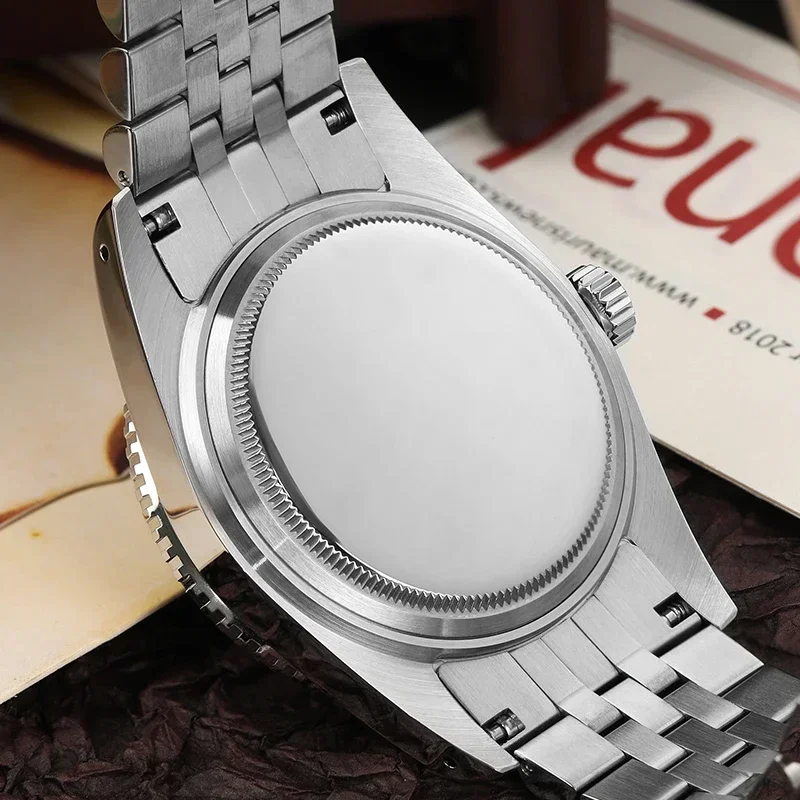 2025 جديد IXDAO ساعات آلية أوتوماتيكية للرجال NH34A GMT 38 مللي متر الأعمال JD6542 مقاوم للماء 100 متر C3 طلاء reloj hombre