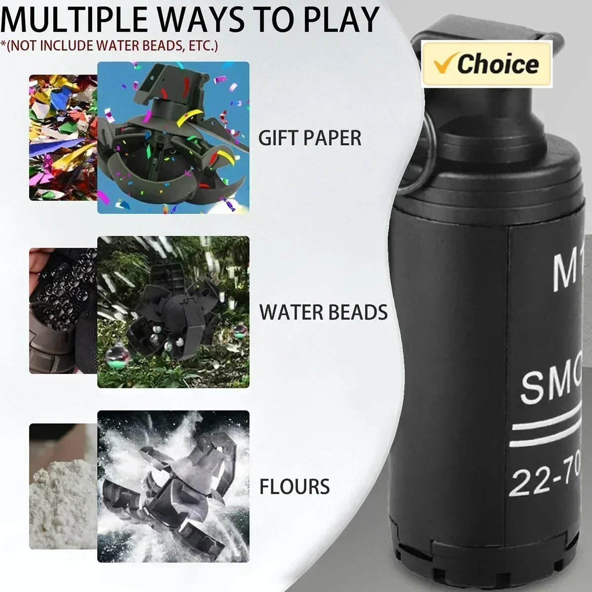 WK1/2Pcs M18 Toy-Hand Grenade, Tactical Smoke Grenade Model Plastic Toy-Grenade Outdoor Grenade Model.