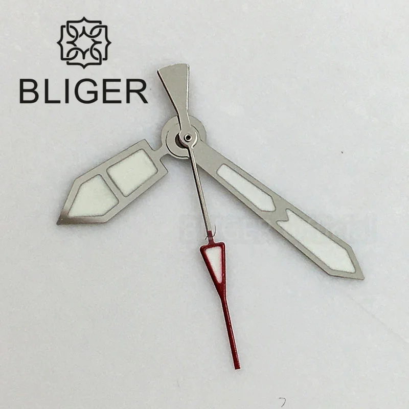 BLIGER Silver Watch Hands Green Luminous Fit NH35 NH36 ETA 2824 2836 Miyota 8205 8215 821A Mingzhu 2813 3804 Movement 3pcs