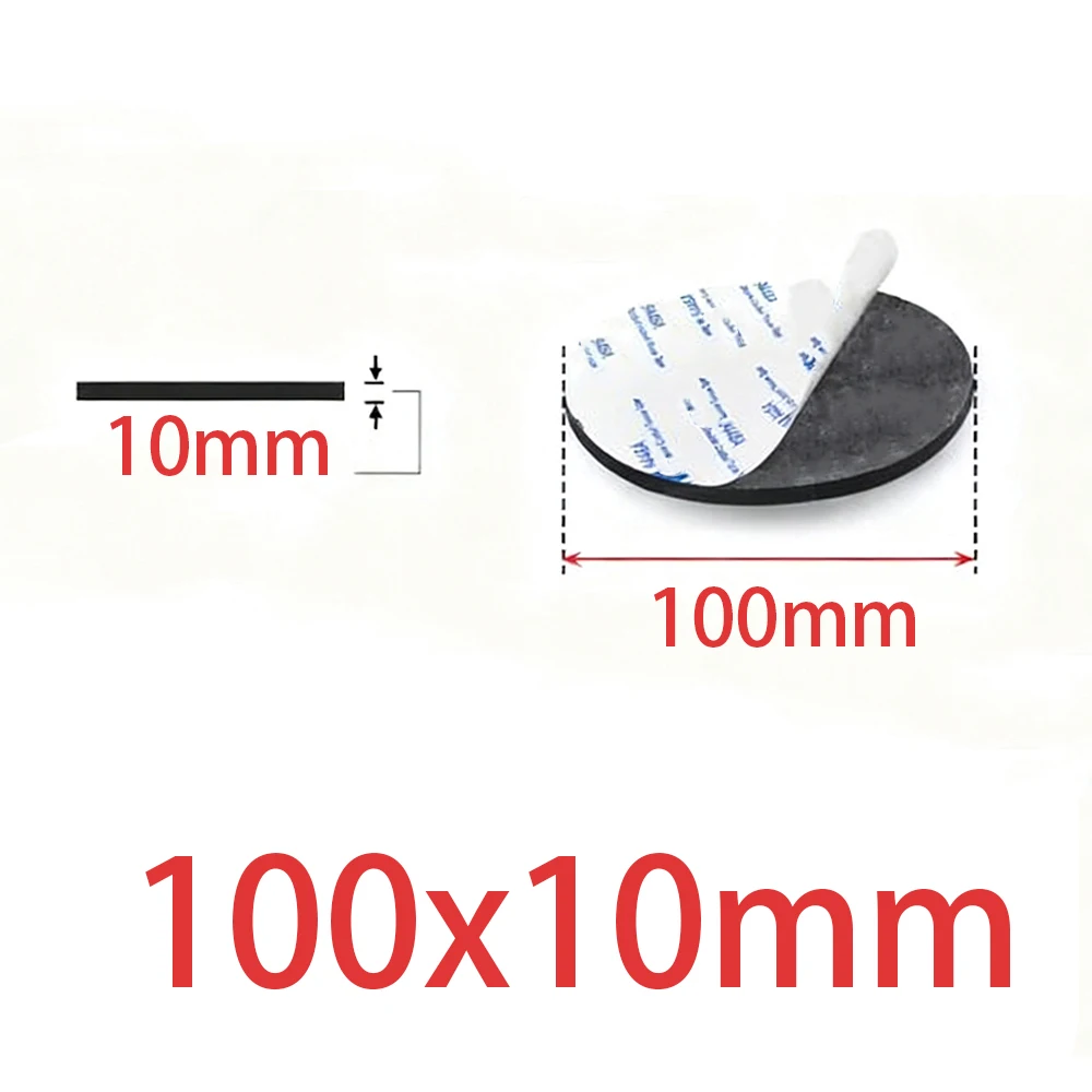10-20Pc Dia 20mm-120mm Black Round Rubber Spacer Self Adhesive Backing Rubber Furniture Pads Cabinet Feet Leg Gaskets Thick 10mm