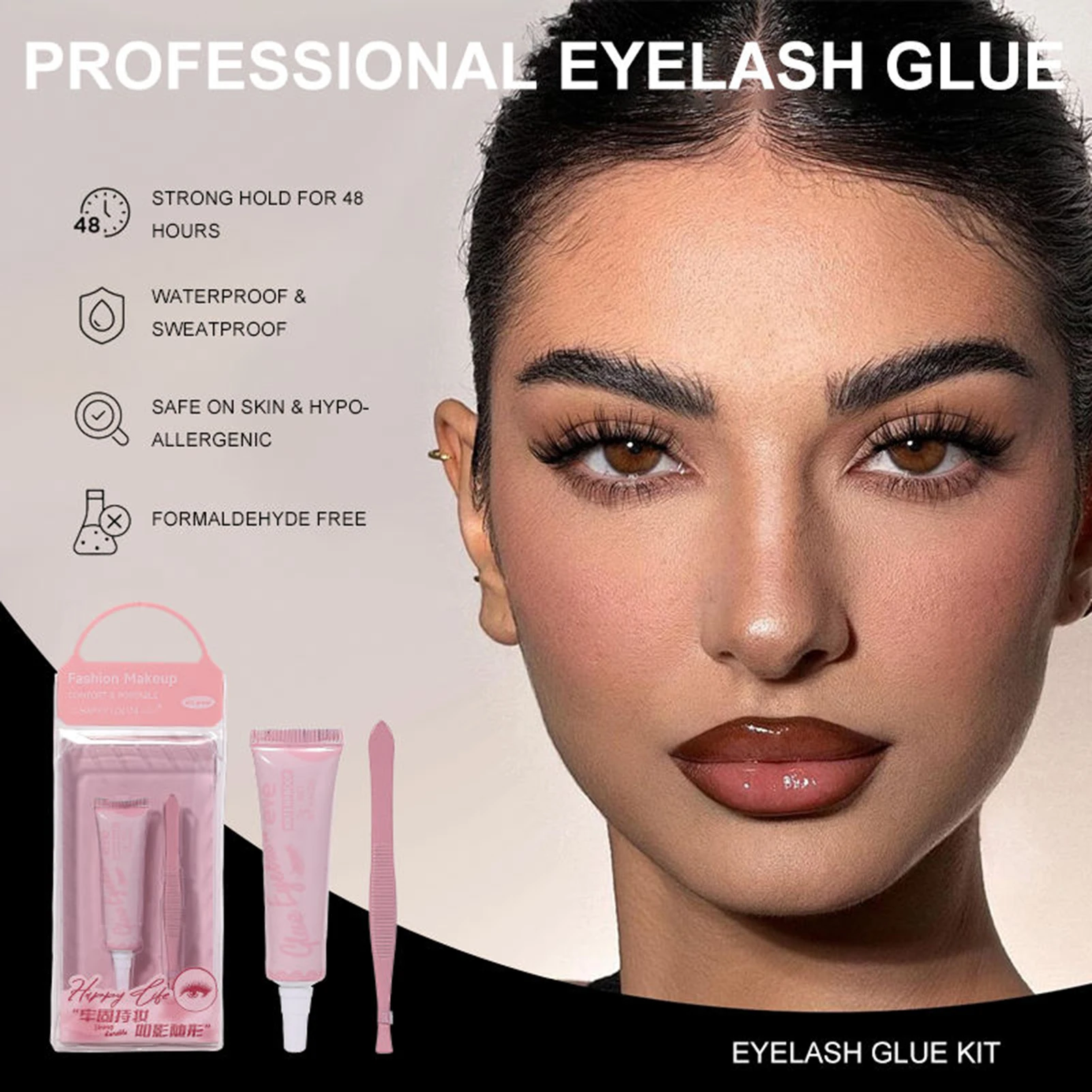 Ensemble d'outils professionnels d'extension de faux cils, avec tasse de colle, kit de pincettes, accessoires d'outils de maquillage pour Salon de bricolage