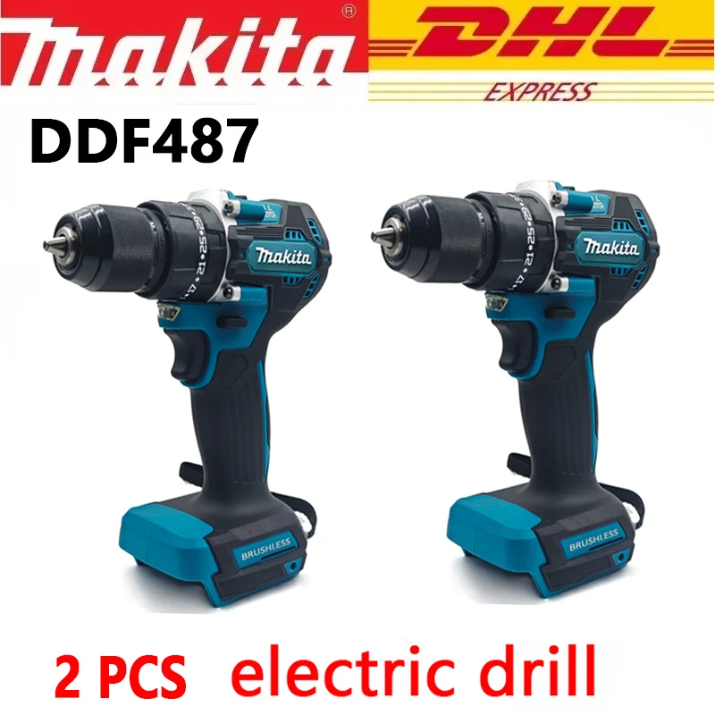 2026 Makita DDF487 10mm Bürstenloser 18V Lithium-Ionen-Akku-Schlagbohrschrauber, Hochdrehmoment-Elektroschrauber Makita 18V Akku