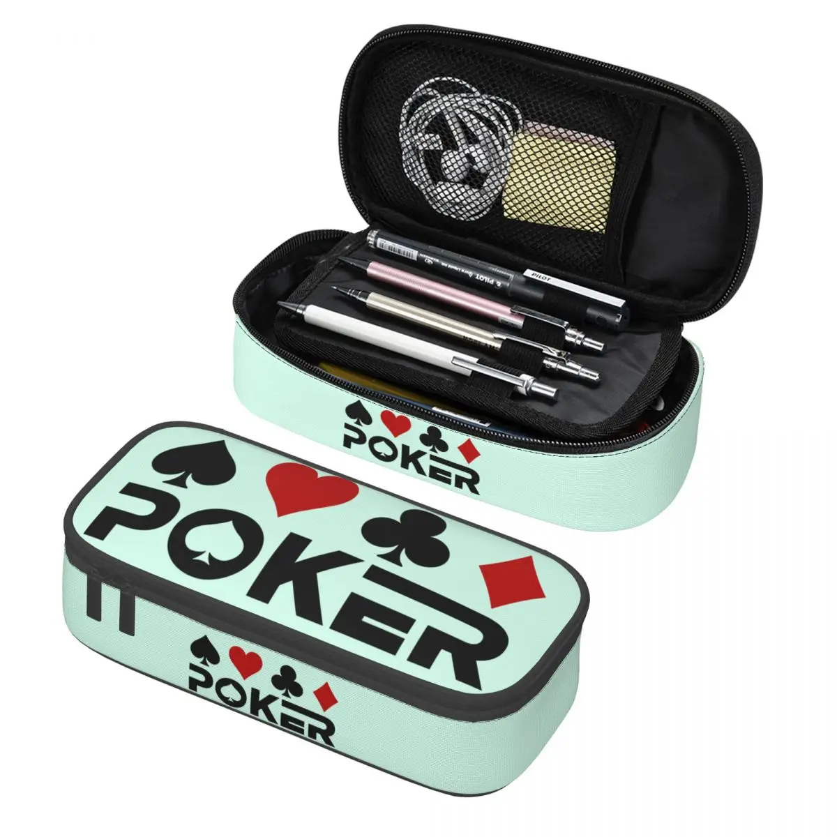 Custom Poker Pencil Case for Boy Girl Big Capacity Pen Bag Box School Accessories