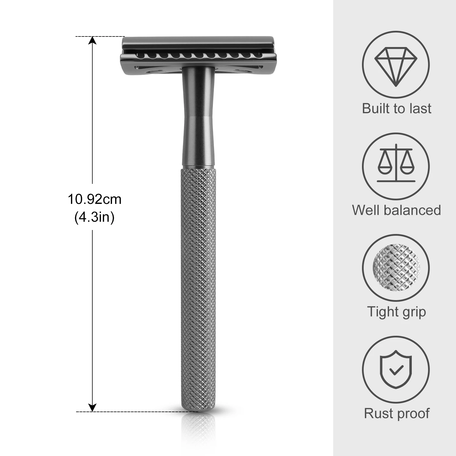 Safety Razor for Men & Women - Double Edge Single Blade Razor with 10 Blades, Reusable One Blade Razor for Close Shave