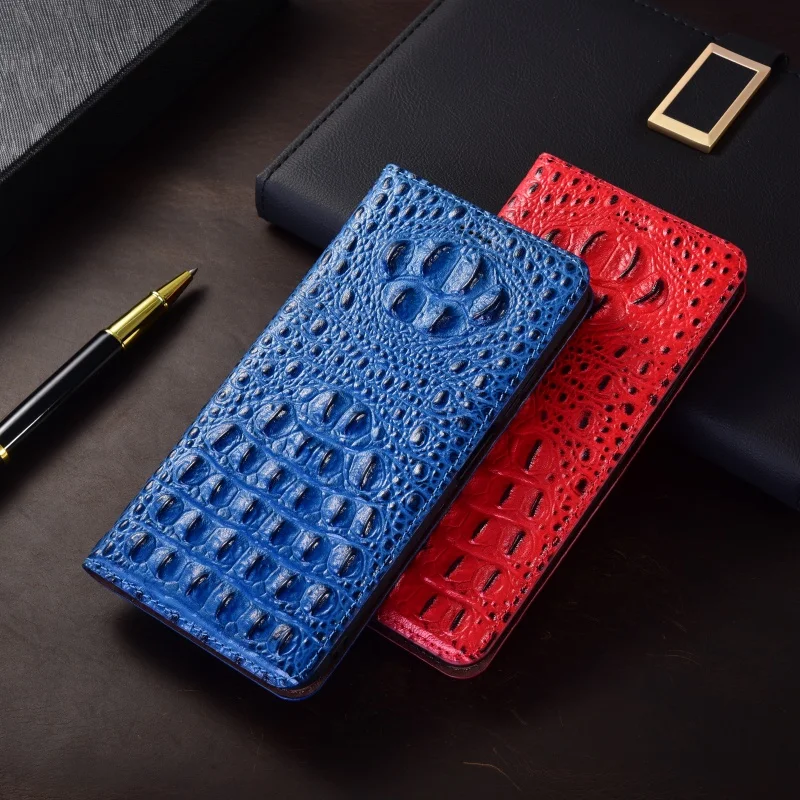 Crocodile Claw Texture Real Leather For Moto G35 34 32 31 30 24 Power 23 22 20 All Inclusive Phone Holder Case Flip Cover