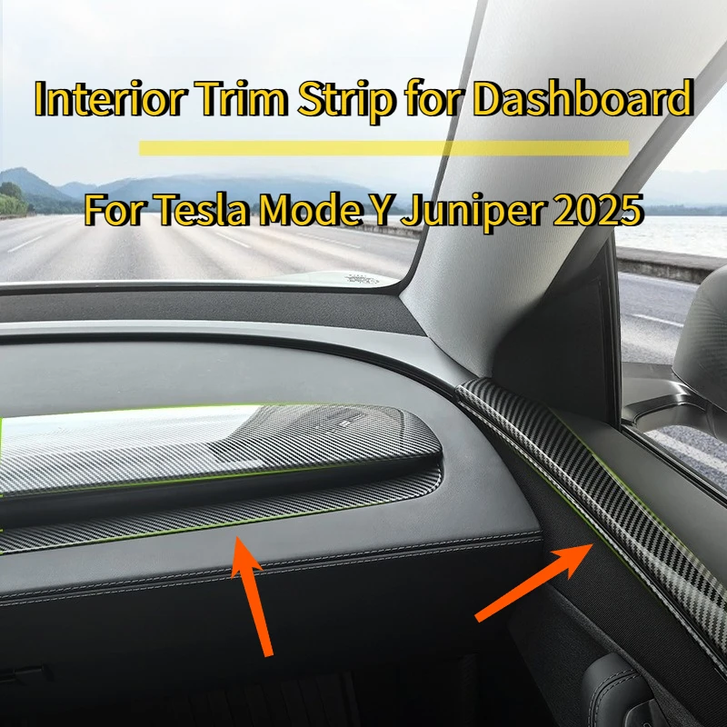 

Для Tesla Mode Y Juniper 2025 внутренняя декоративная полоса для украшения приборной панели и дверей, декоративная полоса для центральной консоли, аксессуары