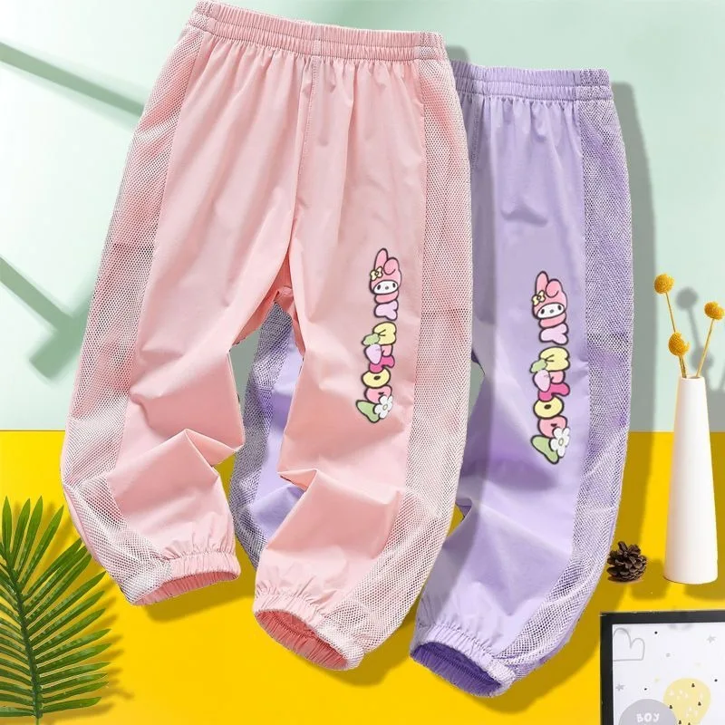 

My Melody Anime Kawaii Sanrio Ins Fashion Casual Pants Cute Cartoon Outdoor Children Quick Drying Pants Gifts for Kids