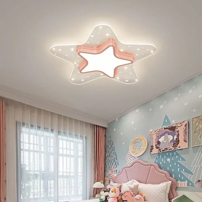 Modern Warm Led Ceiling Lamp for Children\'s Room Chandelier Girl Boy Romantic Cartoon Pattern Design Bedroom Home Decor Lighting