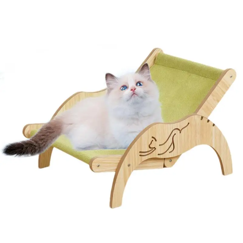 

Sisal Cat Chair Cozy Cat Lounger With Sisal Mat Cat Chair Hammock Adjustable 3-Height Scratcher Kitten Raised Bed For Small To