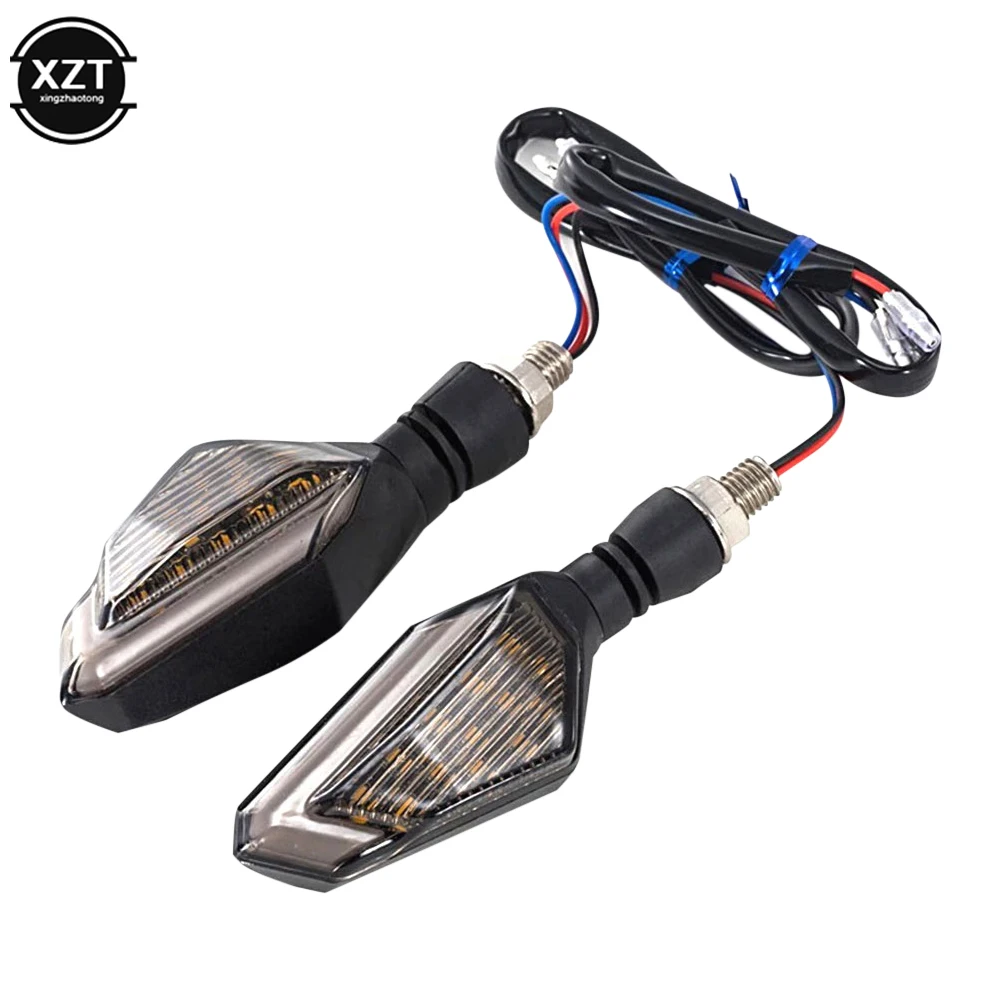 2Pcs Motorcycle LED Turn Signal Lamps Left Right Signals Daytime Running Lights Indicators Blinkers Universal for Honda Kawasaki