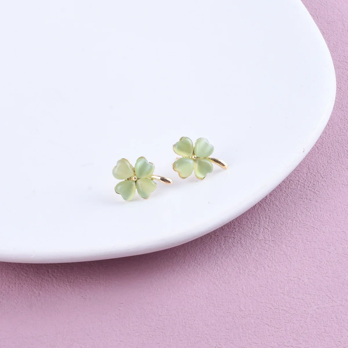 عين القط حجر قرط صغير زهري حلو موضة أقراط نمط جديد تصميم متخصص الراقية تنوعا الأذن الملحقات #3