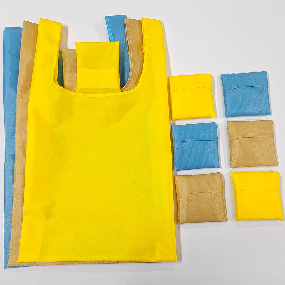 

Stylish Polyester Folding Shopping Bag Eco-friendly High Quality Lightweight Storage Tote Bag with Custom Print