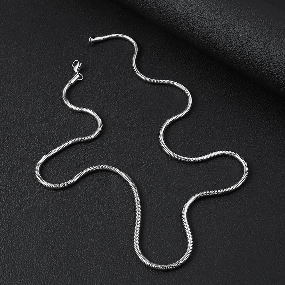10pcs Lot 2.4mm 18-24inch Stainless Steel Round Snake Chain Necklaces Hip Hop Jewelry For Women Mens Gifts