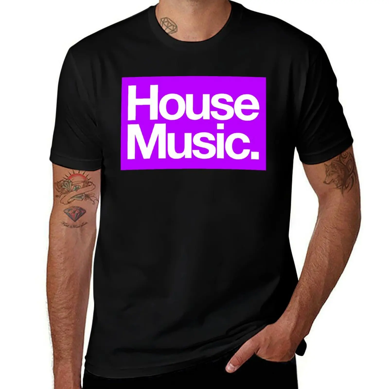 

House Music T-Shirt cotton t shirts high quality cotton t shirt pack t shirts for man pack white T-shirt