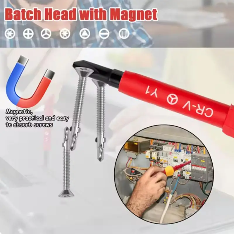 VDE Insulated Screwdriver Kit, 1000V Magnetic Screwdriver Set for Electricians, DIY & Industrial Maintenance
