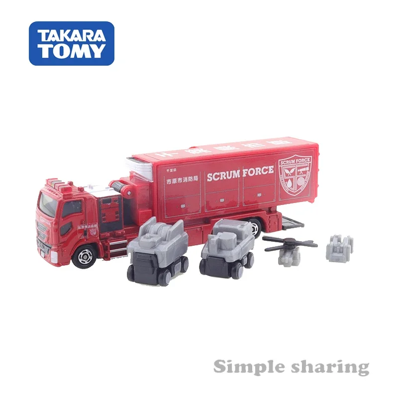 Takara Tomy Long Type Tomica No.121 Ichihara City Fire Department Scrum Force Cars Diecast Alloy Model Kids Toys Boys