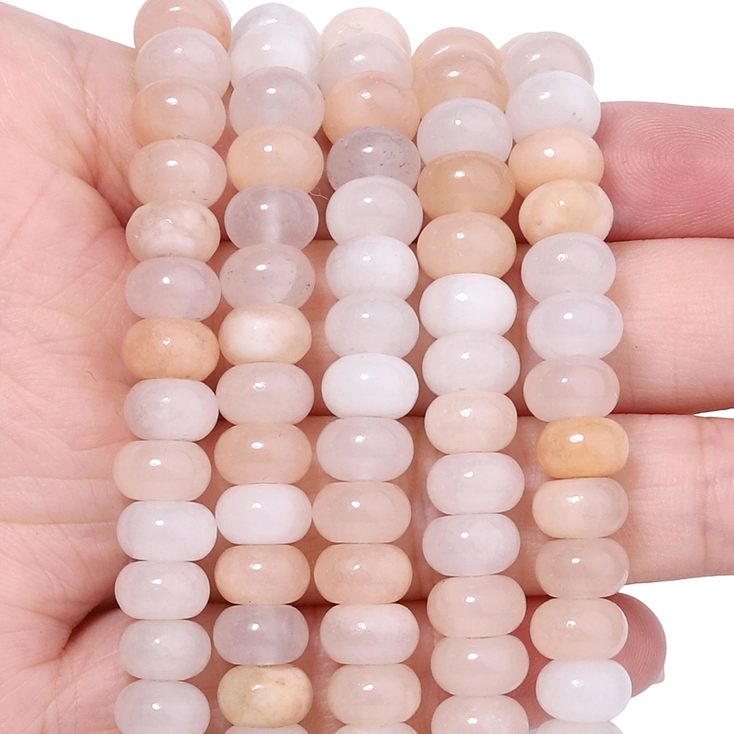 Perles en pierre d'aventurine rose naturelle, 8x5mm, rondes et plates en forme de boulier, perles d'espacement amples pour la fabrication de bijoux, accessoires de bricolage