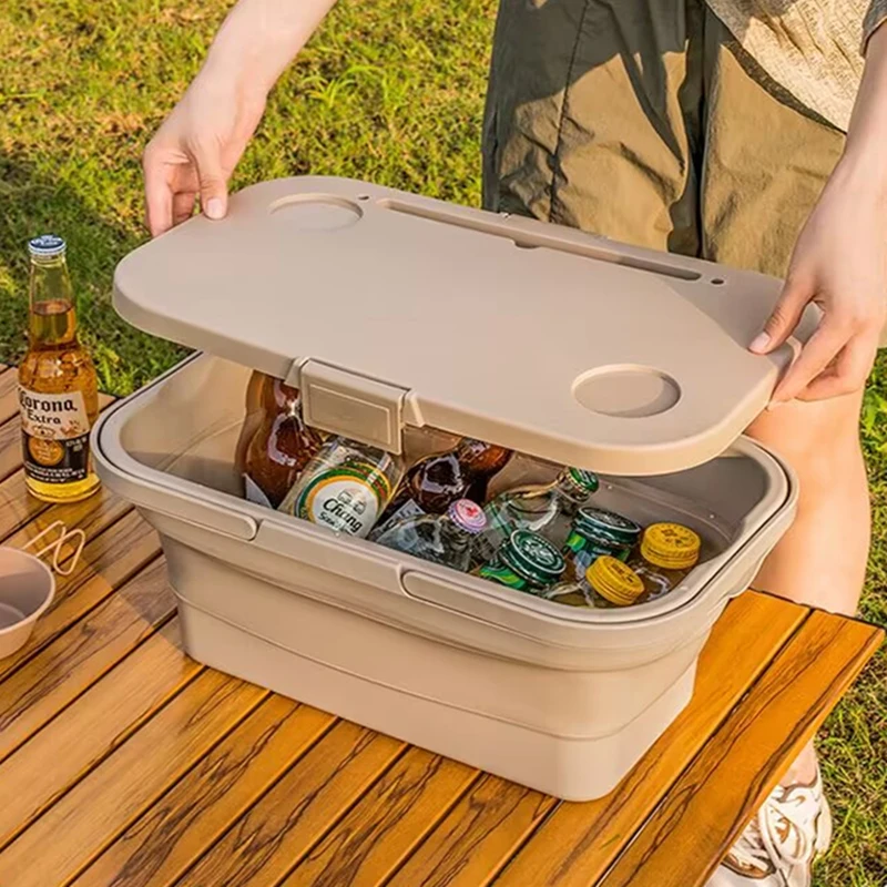 

Outdoor Camping Storage Box Folding Table Thickened Camping Storage Table Multifunctional Storage Box Food Organizer Container