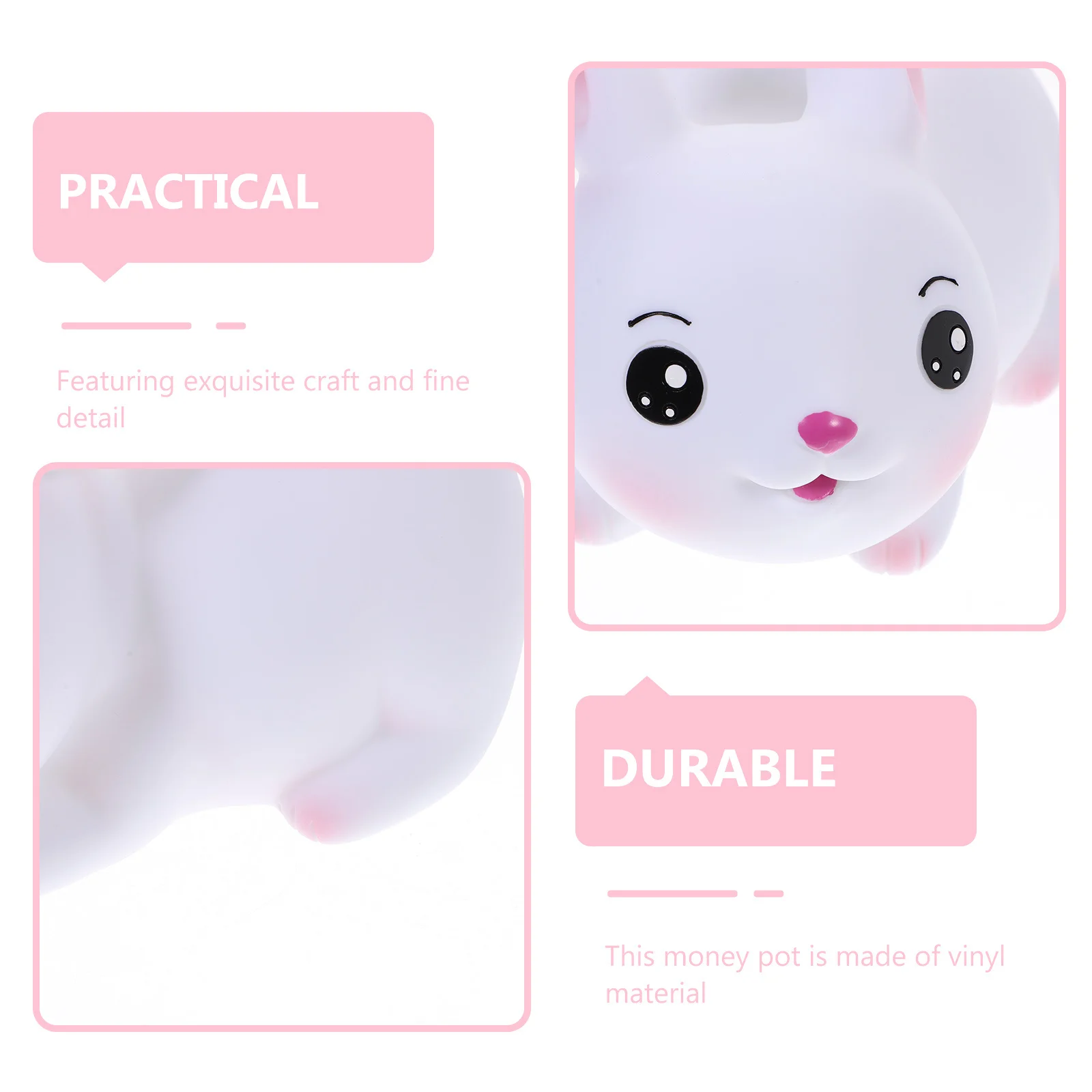 Hucha para niñas, soportes para dinero, tarro irrompible para niños, juguete de conejo de vinilo, olla para ahorrar monedas, bancos de estatua de conejito