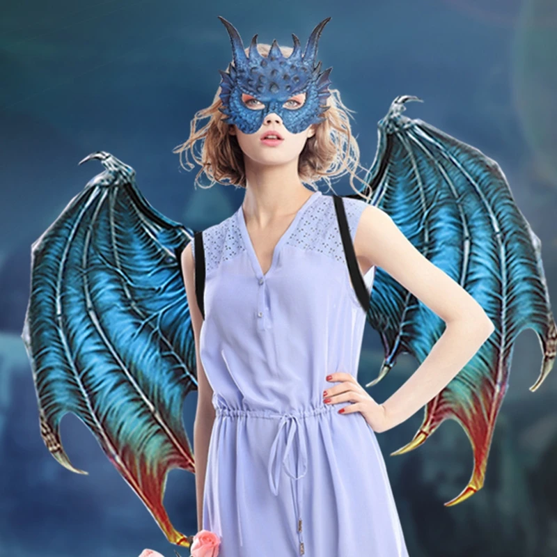 Owl Mask Dragon Wings Set Wing Men Women Stage Costume Cute Gift for Kids Party Animal Cospty  Accessories Carnival Gift