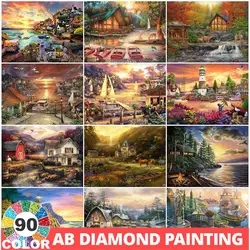 AB 90 colori pittura diamante 5D casa ricamo SunArt set immagine di paesaggio ricamo decorazioni per la casa adesivi murali trapano completo