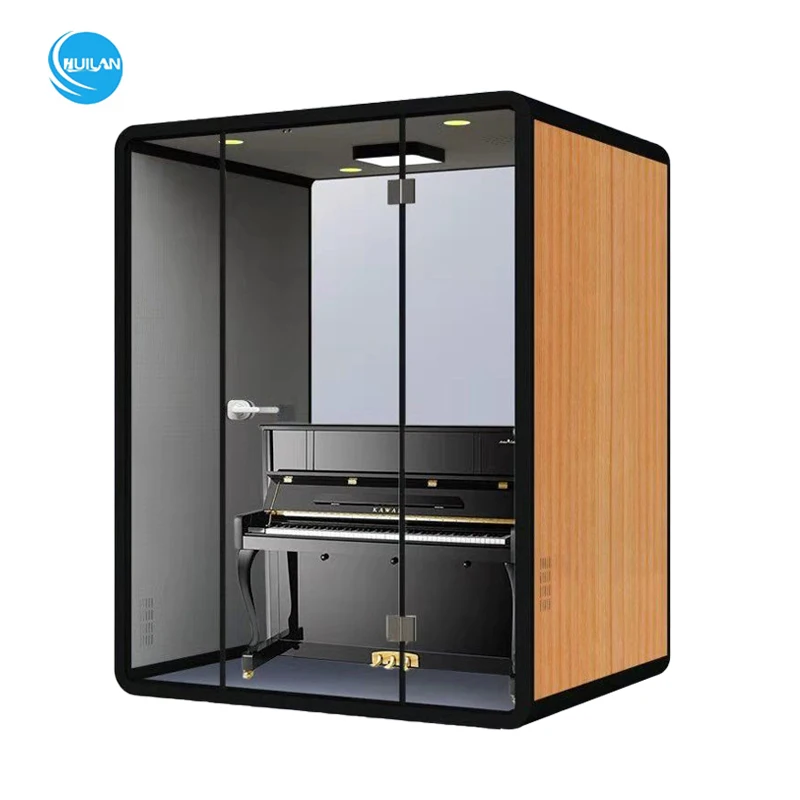 

4 Person Seats Acoustic Soundproof Office Booth Indoor Outdoor Office Pod With Ventilation 35db Noise Reduce Meeting Booth