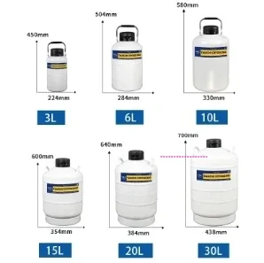 YDS-3 Cryogenic Portable Semen Container 2 Liter Liquid Nitrogen Tank 10L Dewar Vessel