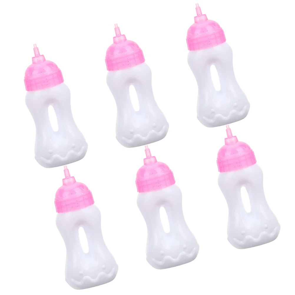 

6 Pcs Toy Room Feeding Bottle Dolls Baby Toys for Kids Pe Bottles