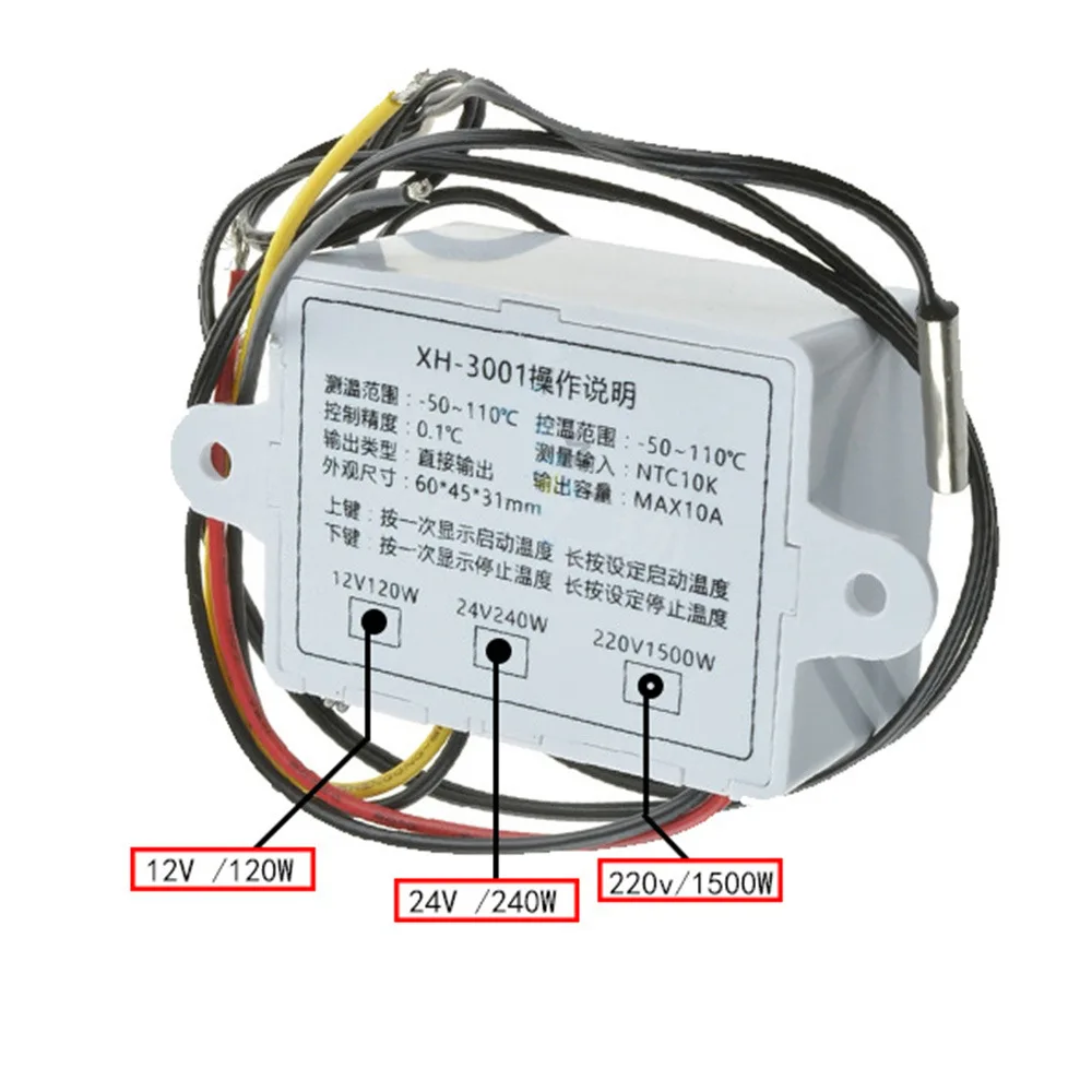 W3001 W3002 Digital Control Temperature Microcomputer Thermostat Switch Thermometer New Thermoregulator  12/24/220V