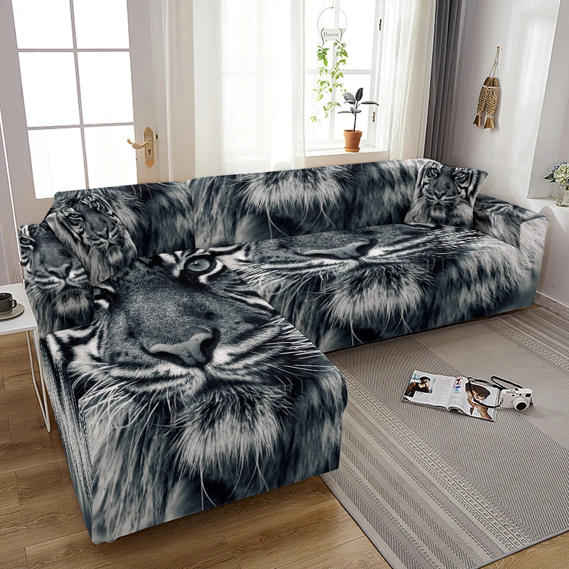 Ferocious Animal Sofa Cover Decoration Home Wolf Lion Tiger Pattern Big Sofas Home Cushion Cover Sofa Covers for Living Room