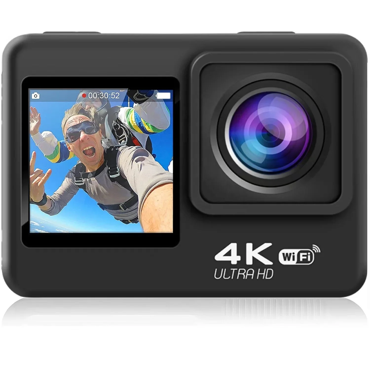 

AKASO Action Cam era 4K30FPS 20MP with Waterproof Came ra with Touch Screen IPX8 33FT EI 2.0with EIS 6.0 go pro sports ca mera