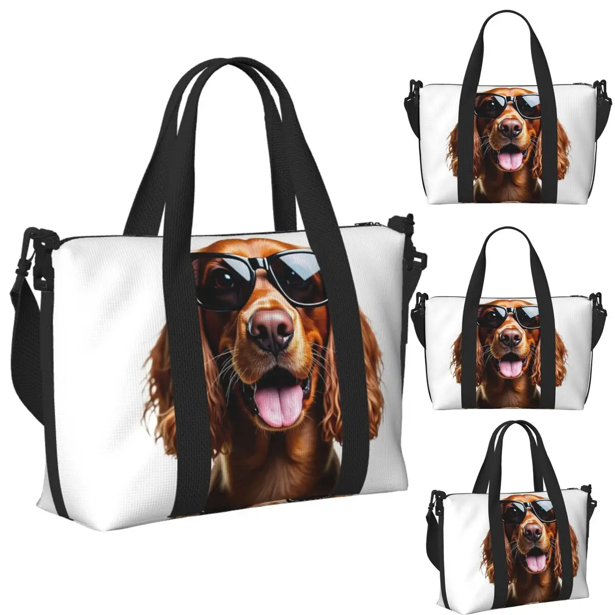 

Custom Funny Cool Cocker Spaniel Wearing Sunglasses Beach Travel Bag Tote Bags for Gym Sport Women Shopping Duffle Shoulder Bag