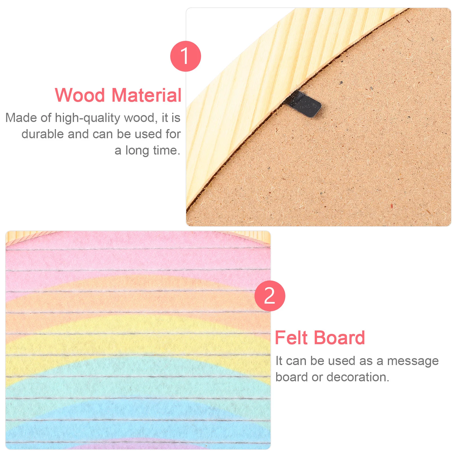 1 set bacheca per lettere in feltro bacheca decorativa fai da te squisita decorazione per la casa cornice in legno rustico superficie scanalata bacheca fai da te