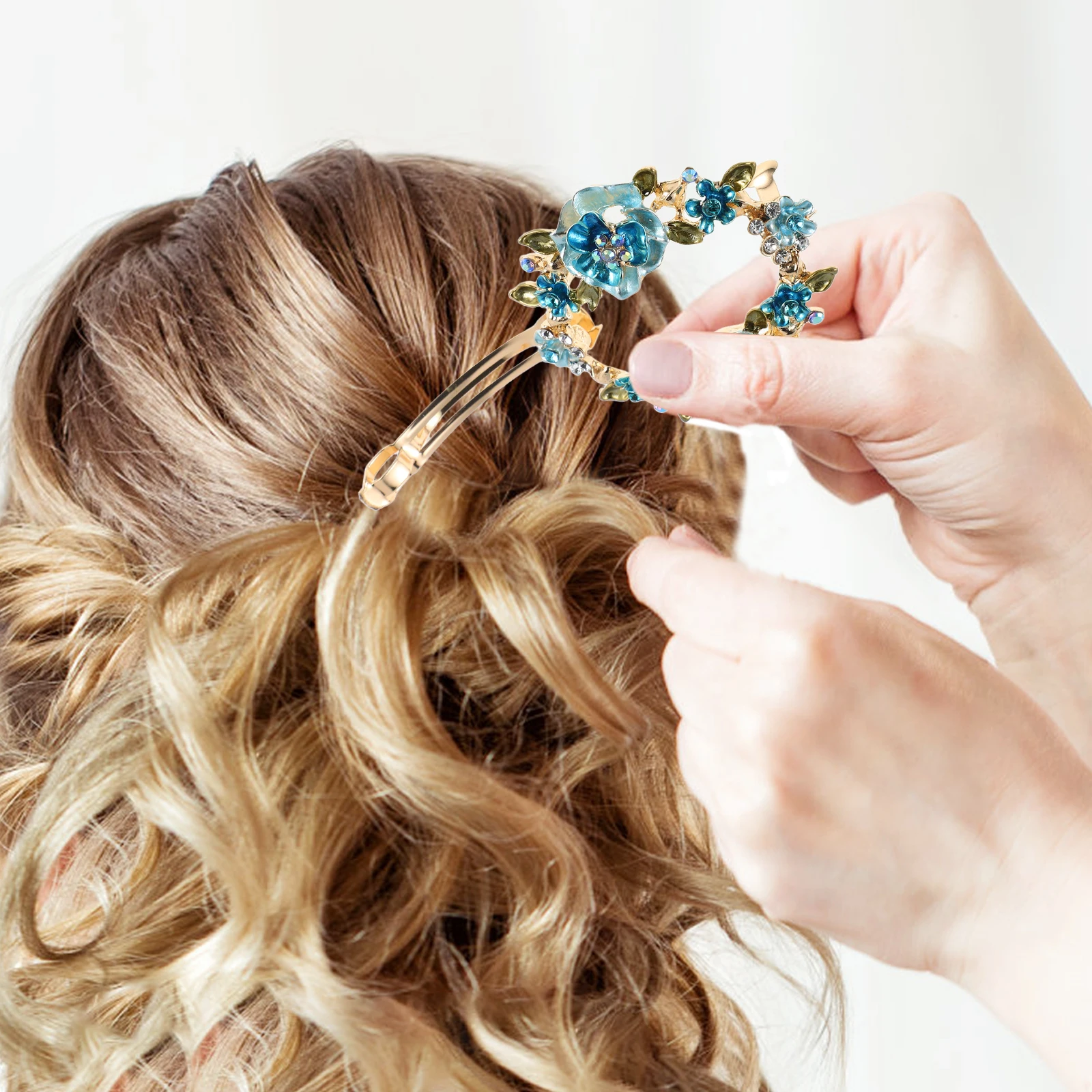 

Flower Hairpin Clip Bun Clips for Women Vintage Hair Barrettes Vintage Bun Claw Clip Hairstyle Accessories Spring Hairpins