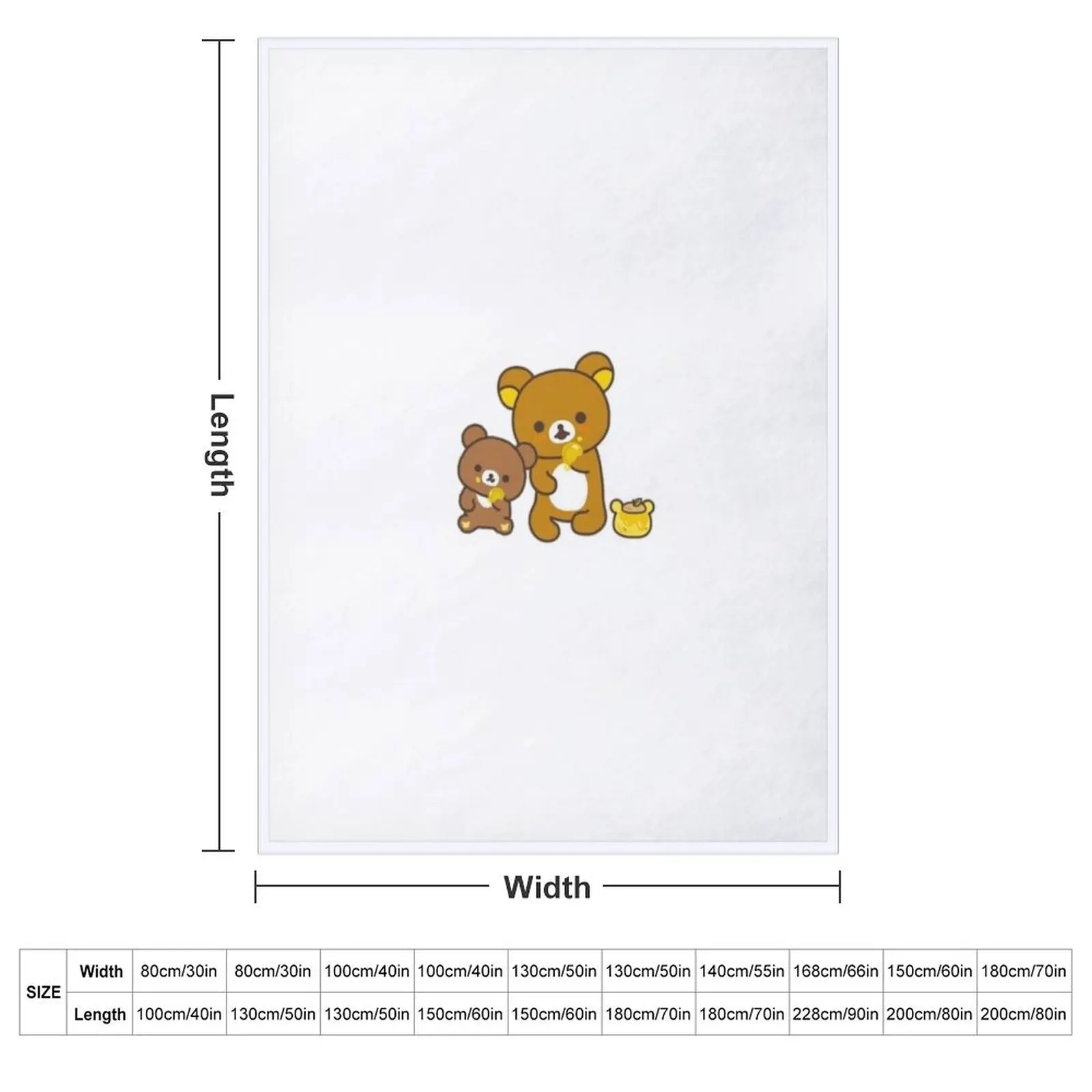 Rilakkuma Bear Throw Blanket couch cozy soft plush fuzzy picnic outdoor blanket