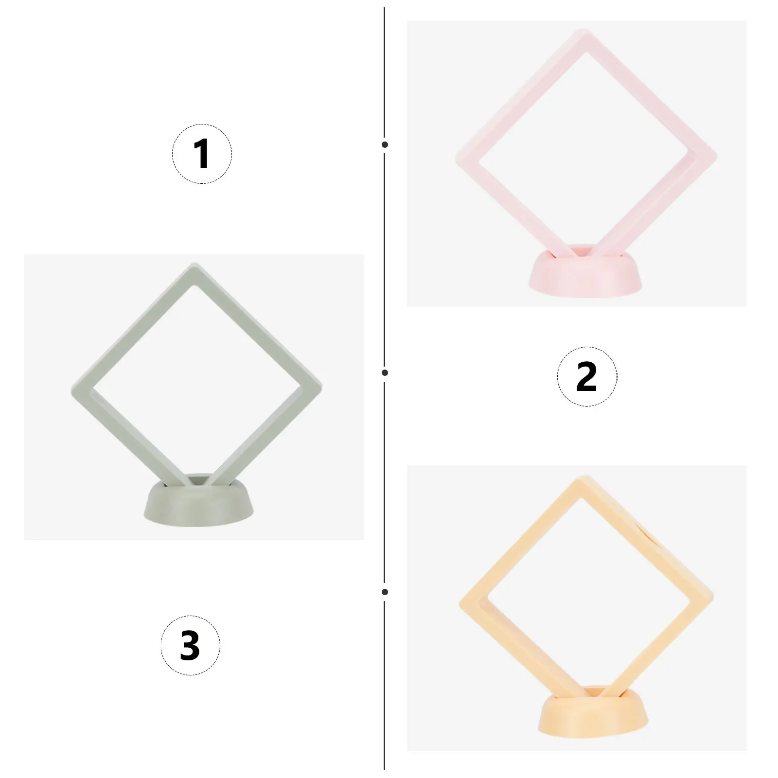 3set Transparent Film Jewelry Box Mixed Color Portable Display Stand For Necklace Bracelet Storage Organizer Case With Base